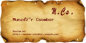 Munzár Csombor névjegykártya